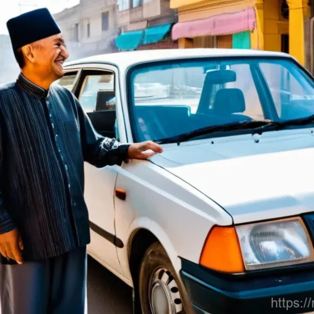 우즈베키스탄 교통수단 종류 및 이용법 - **Uzbek Taxi Negotiation on a Lively Street**
A vibrant, sun-drenched street scene in a bustling...